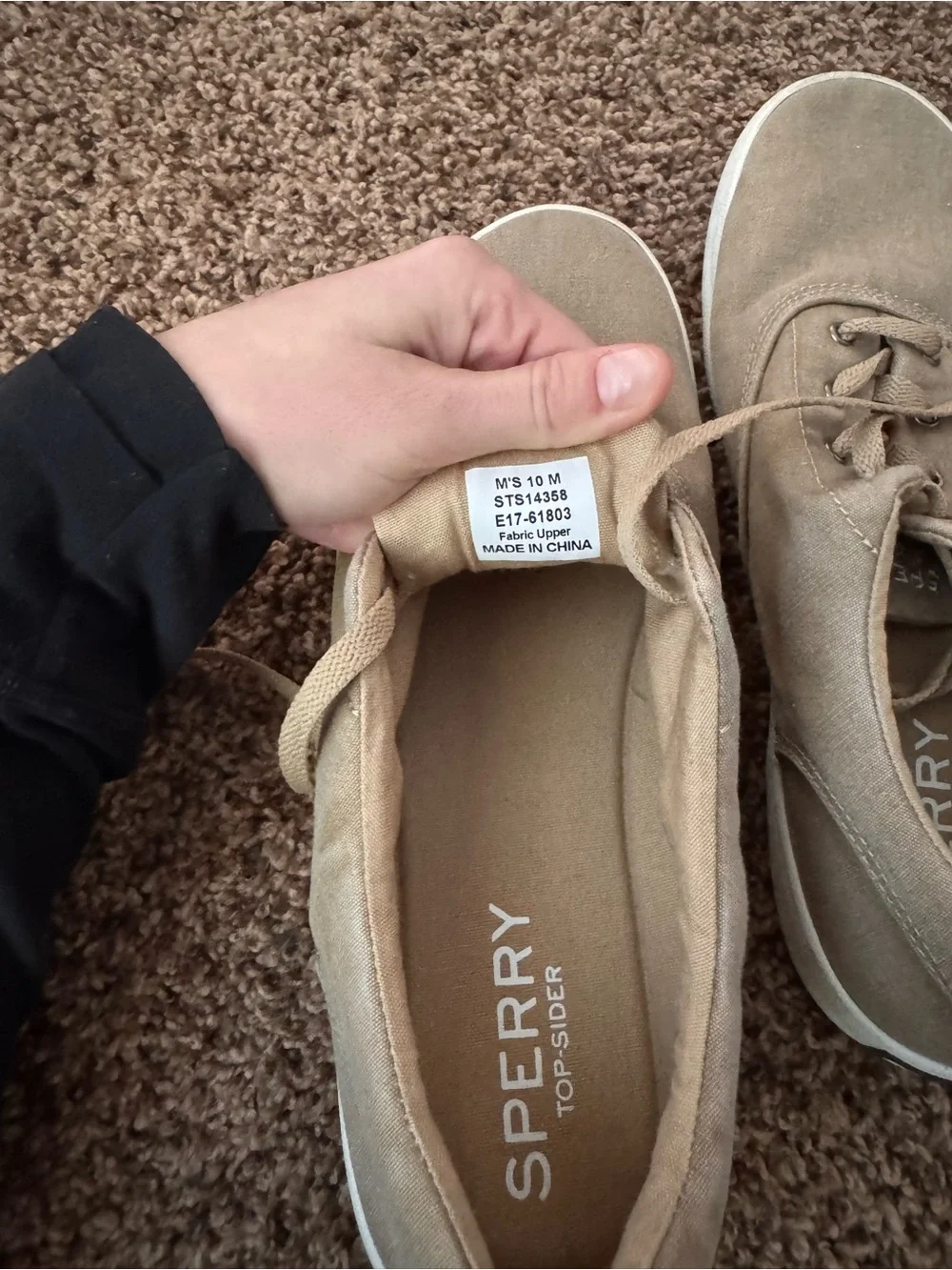 Sperry Men's Light Brown Canvas Lace-Up Sneakers
